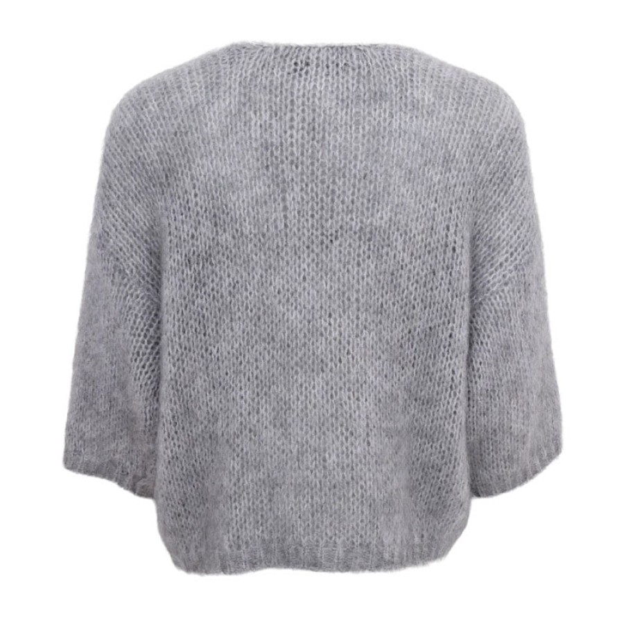 BLACK COLOUR Casey Bow Jumper In Grey/Rose Online