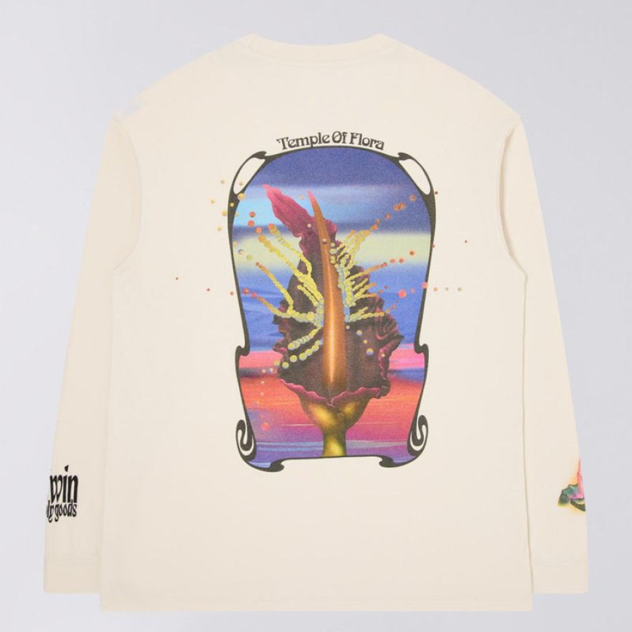 EDWIN Temple Of Flora T-Shirt Ls In Whisper White Wholesale