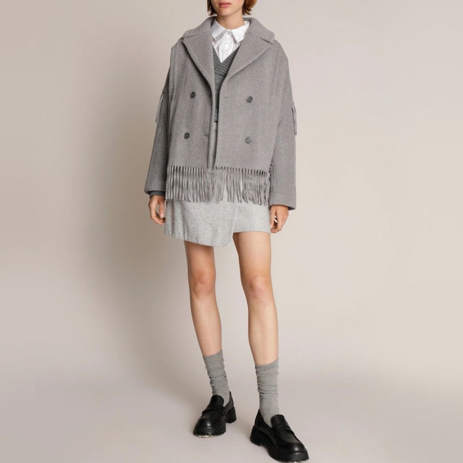 MUNTHE Eximillian Tassel Coat In Grey | Collen & Clare Online