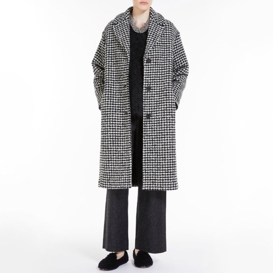 S MAXMARA Brando Houndstooth Coat In Black | Collen & Clare Wholesale