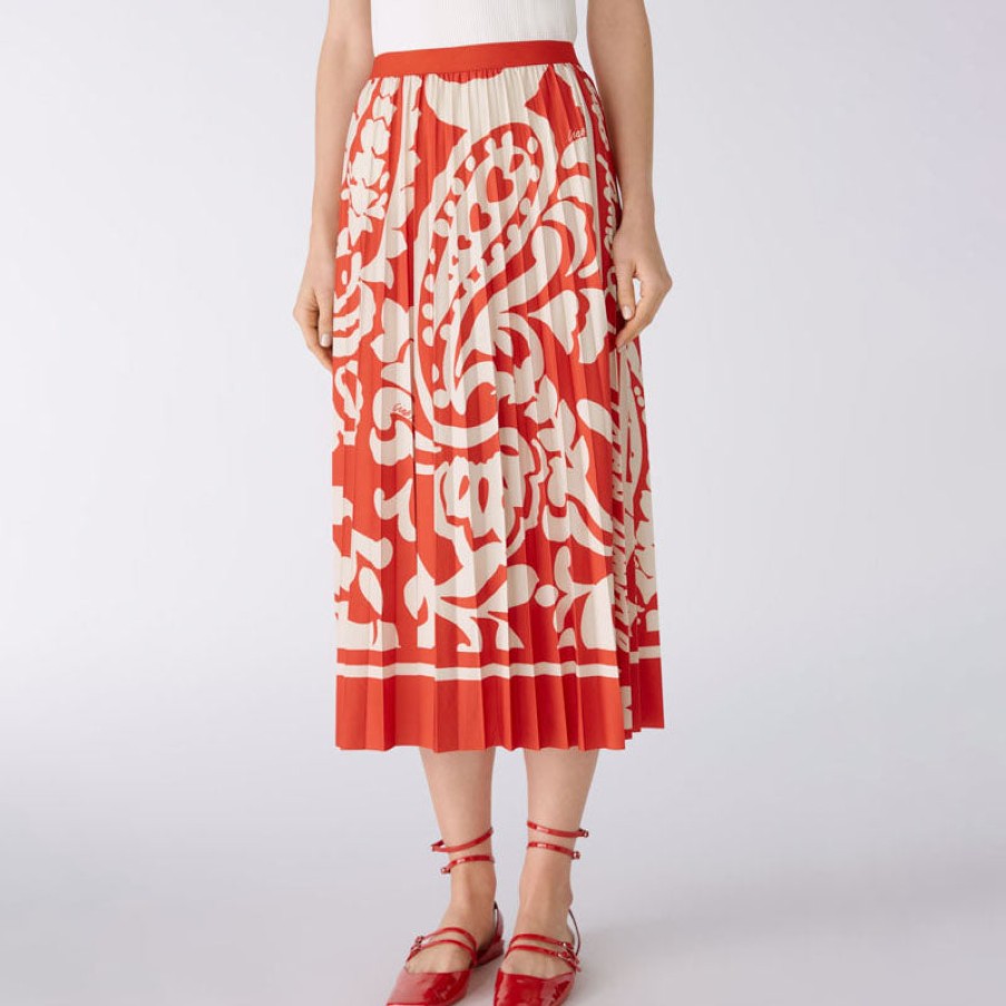 OUI Midi Skirt In Red/White Best