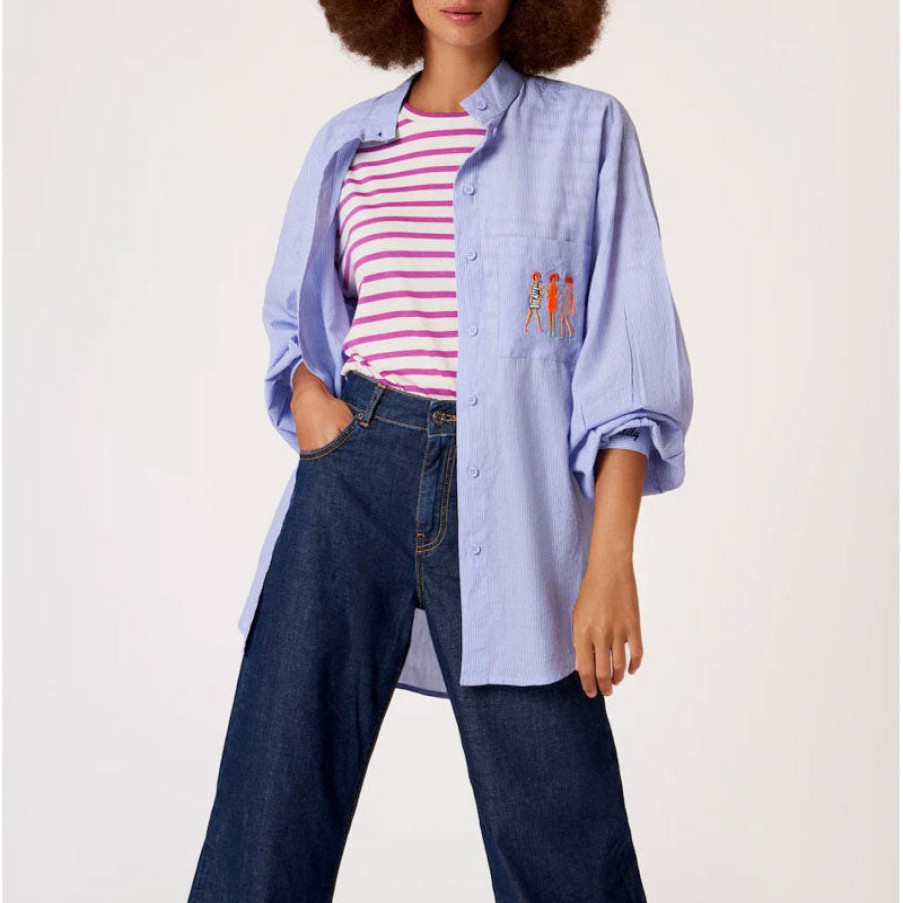 OILILY Bazille Stripe Blouse In Blue Online