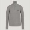 BELSTAFF Mineral Watch Quarter Zip Jumper In Dark Cloud Grey New