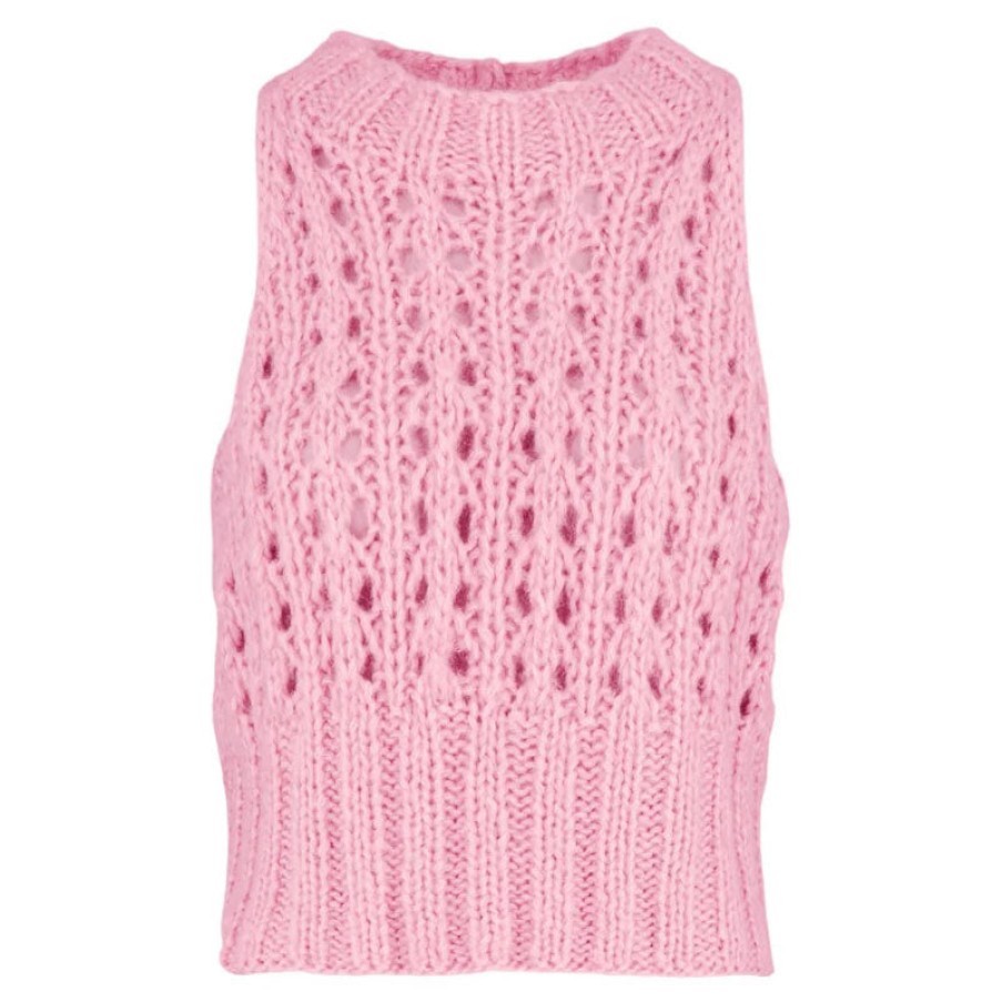 DAWN X DARE Ace Knitted Tank In Super Pink Hot