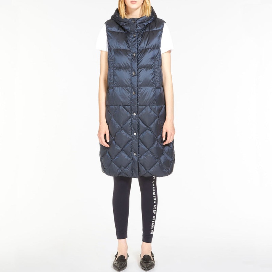 S MAXMARA Visoft Water Repellent Gilet In Midnight Blue | Collen And Clare Online