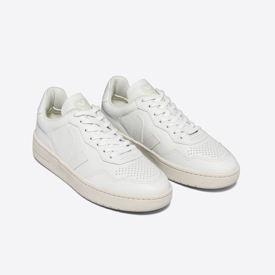 VEJA V-90 Leather Sneakers In Extra White Online