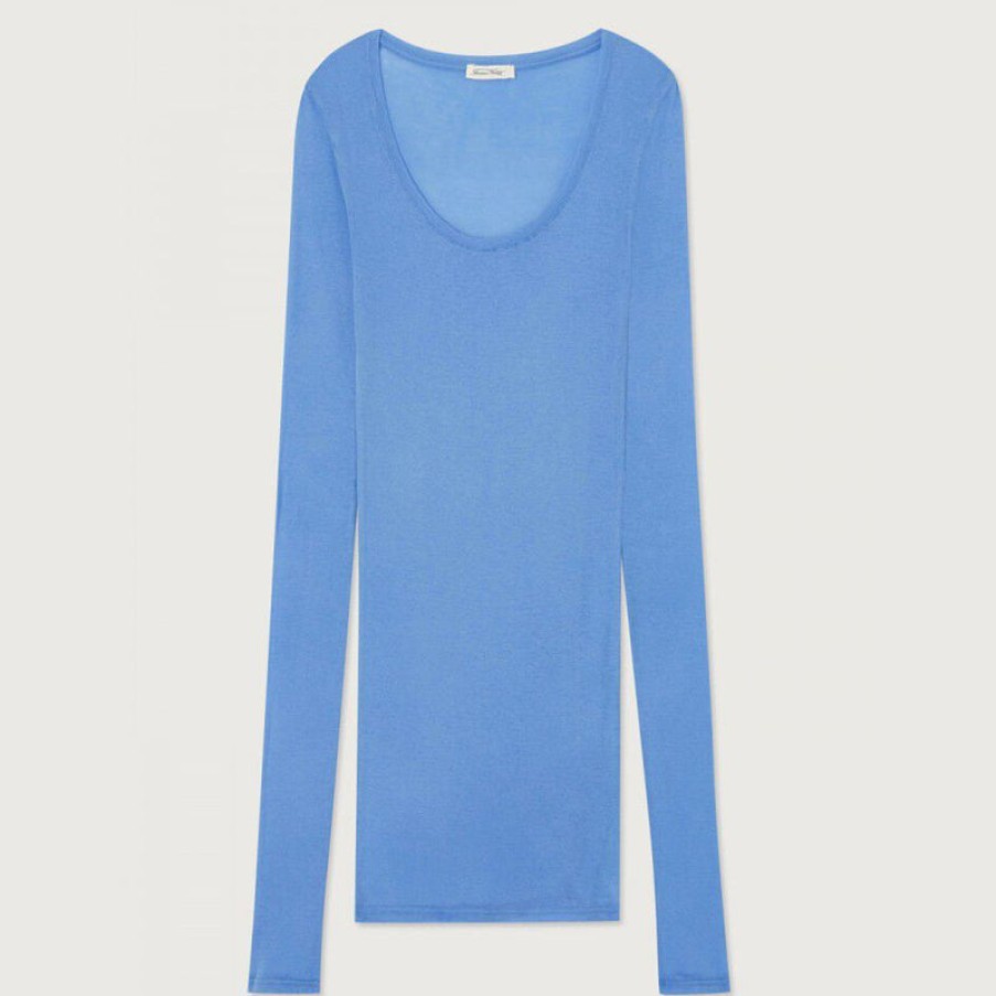 AMERICAN VINTAGE Massachusetts L/S Scoop Neck Top In Vintage Periwinkle | Collen & Clare Wholesale