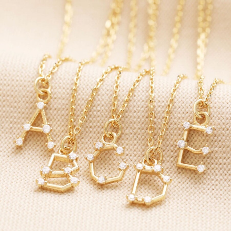 LISA ANGEL A Initial Crystal Constellation Necklace In Gold | Collen & Clare Best