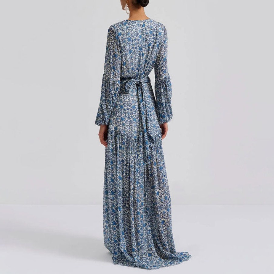 BY MALINA Alicia L/S Maxi Dress In Coastal Florals Clearance