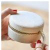 LISA ANGEL Round Jewellery Case In Natural Linen | Collen And Clare Best