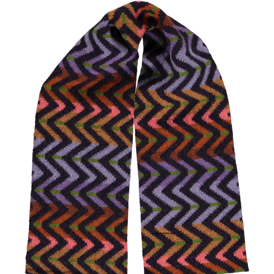 QUINTON & CHADWICK Large Zig Zag Scarf In Lilac/Ginger | Collen & Clare Online