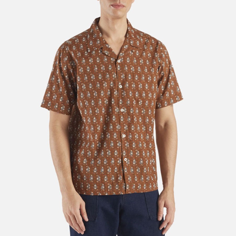 UNIVERSAL WORKS Road Shirt In Brown Hot