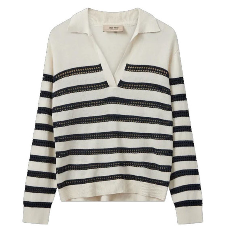 MOS MOSH Mos Mosh Mmrora Stripe Knit In Ecru Online