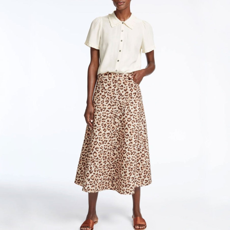 CEFINN Sierra Cotton Skirt In Leopard Print | Collen & Clare Clearance