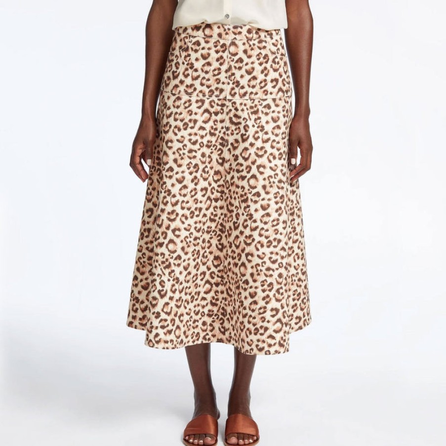 CEFINN Sierra Cotton Skirt In Leopard Print | Collen & Clare Clearance