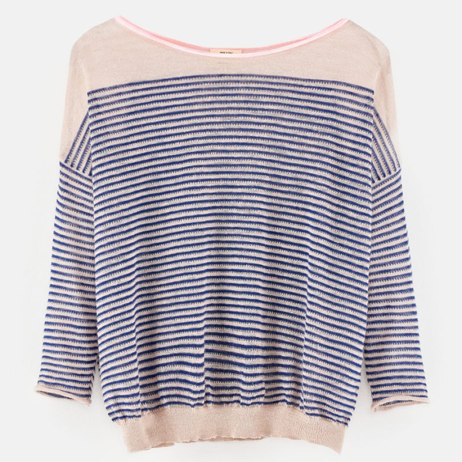 BELLEROSE Bellerose Neep Stripe Knit In Dusty Pink/Blue Best