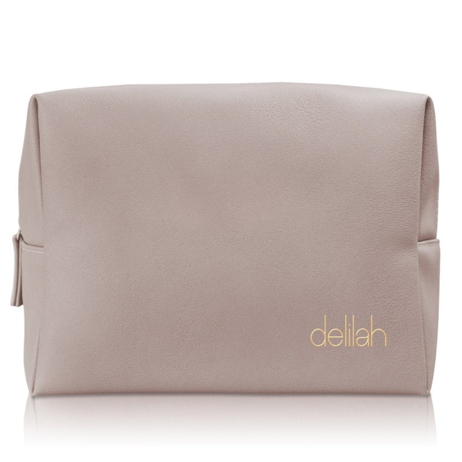 DELILAH Deluxe Vegan Make Up Bag In Taupe | Collen & Clare Online