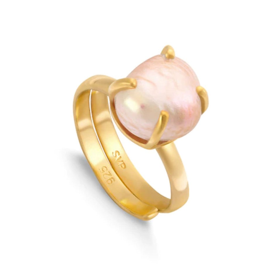 SARAH VERITY Veta Pink Baroque Pearl Ring In Gold | Collen & Clare Wholesale