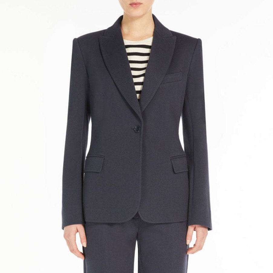 WEEKEND MAXMARA Rosetta Jersey Jacket In Navy New