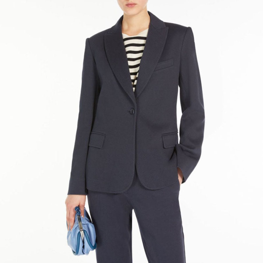 WEEKEND MAXMARA Rosetta Jersey Jacket In Navy New