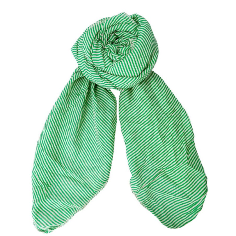 BLACK COLOUR Shelly Long Scarf In Green Hot