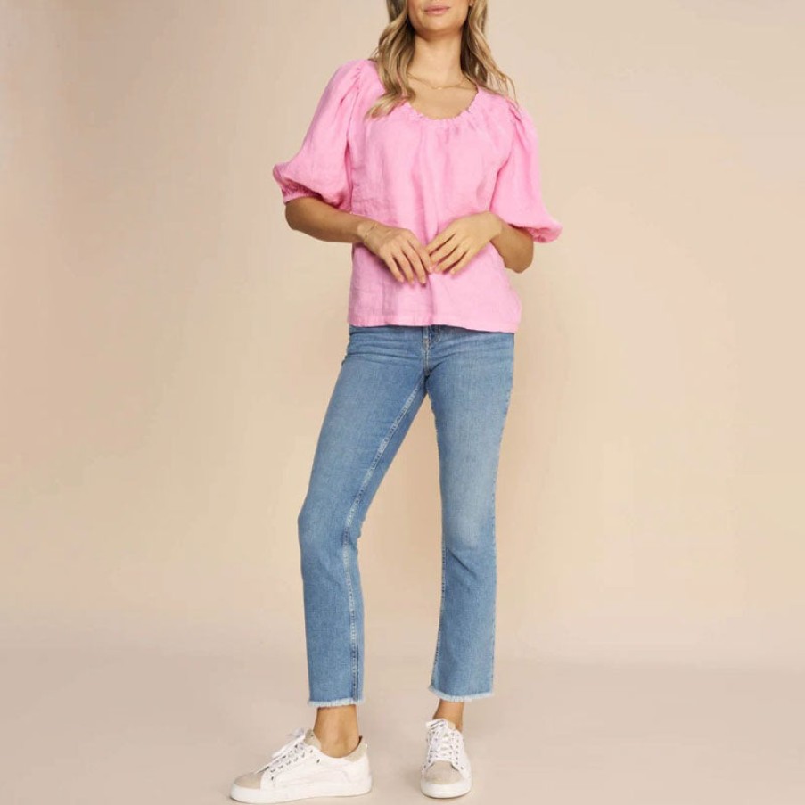 MOS MOSH Mmtaissa Linen Blouse In Begonia Pink Best