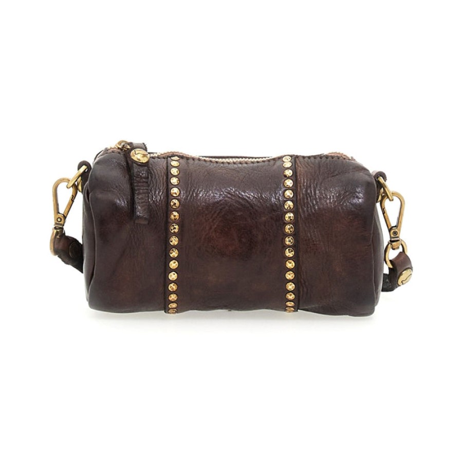 CAMPOMAGGI Kura Crossbody Bag With Studs In Wine | Collen & Clare Wholesale