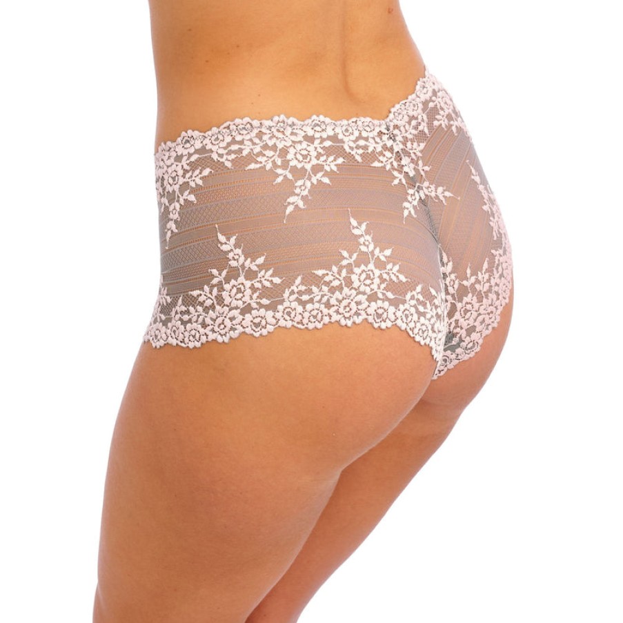 WACOAL Embrace Lace Boy Short In Smoke/Crystal Pink | Collen & Clare Wholesale