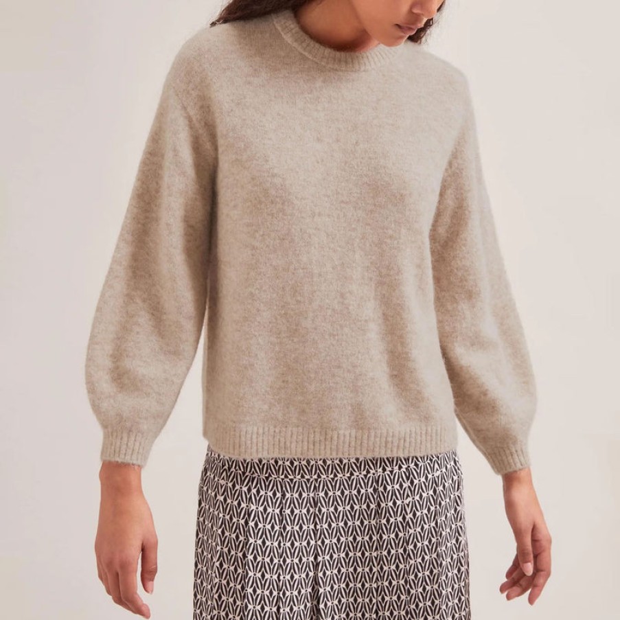 CEFINN Ryder Oversized Crew Neck Jumper In Taupe Wholesale