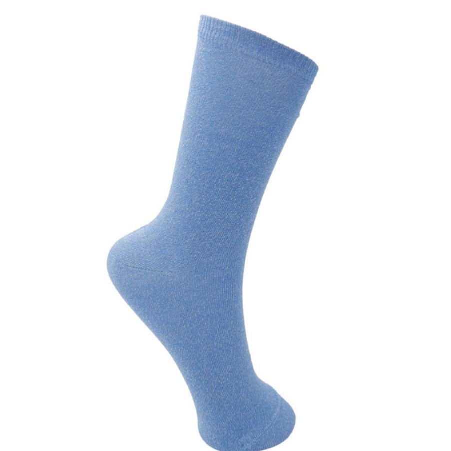 BLACK COLOUR Lurex Socks In Cloud Blue Hot