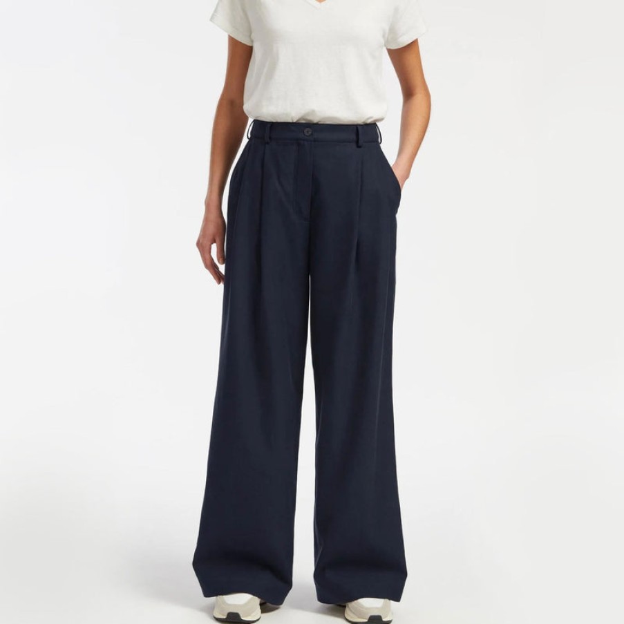 CEFINN Tamara Wide Leg Trousers In Navy | Collen & Clare Wholesale