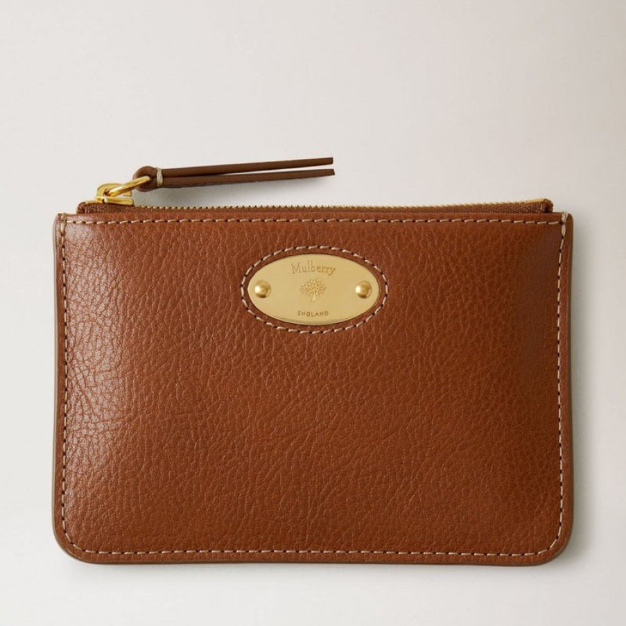 MULBERRY Mulberry Plaque Small Zip Coin Pouch In Oak | Collen And Clare Wholesale