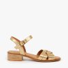 PENELOPE CHILVERS Heeled Shepherdess Metallic Sandals In Gold Wholesale