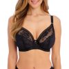 FANTASIE Fusion Lace U/W Padded Plunge Bra In Black | Collen & Clare New