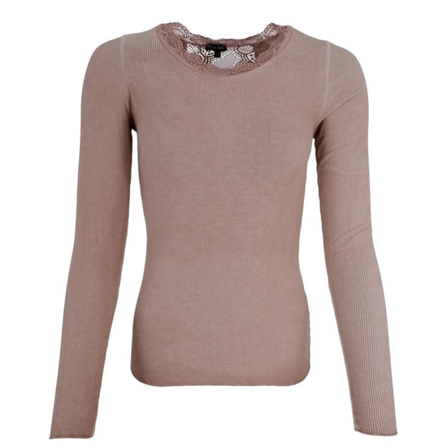 BLACK COLOUR Ivy Rib L/S Top In Rose New