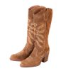 NEMONIC Kansas Embroidered Boots In Tobacco/Orange Wholesale