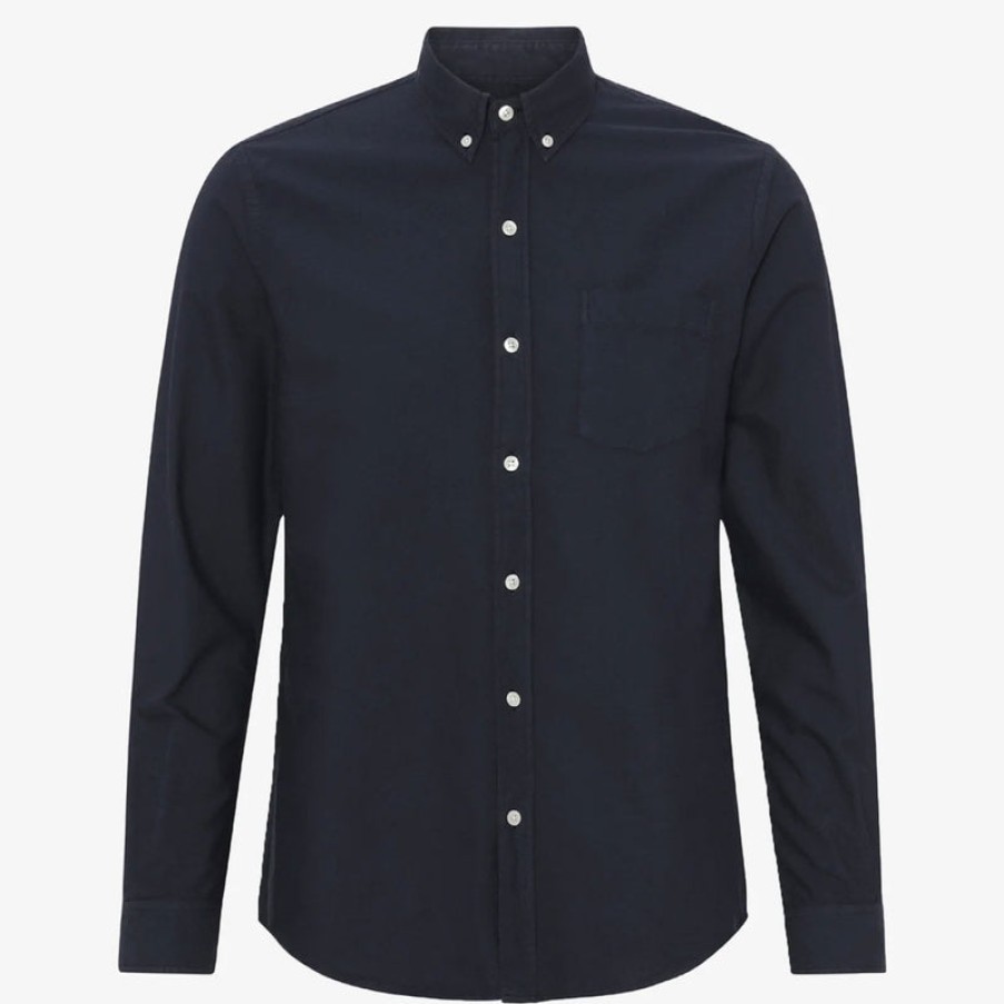 COLORFUL STANDARD Organic Button Down Shirt In Navy Blue | Collen & Clare Online