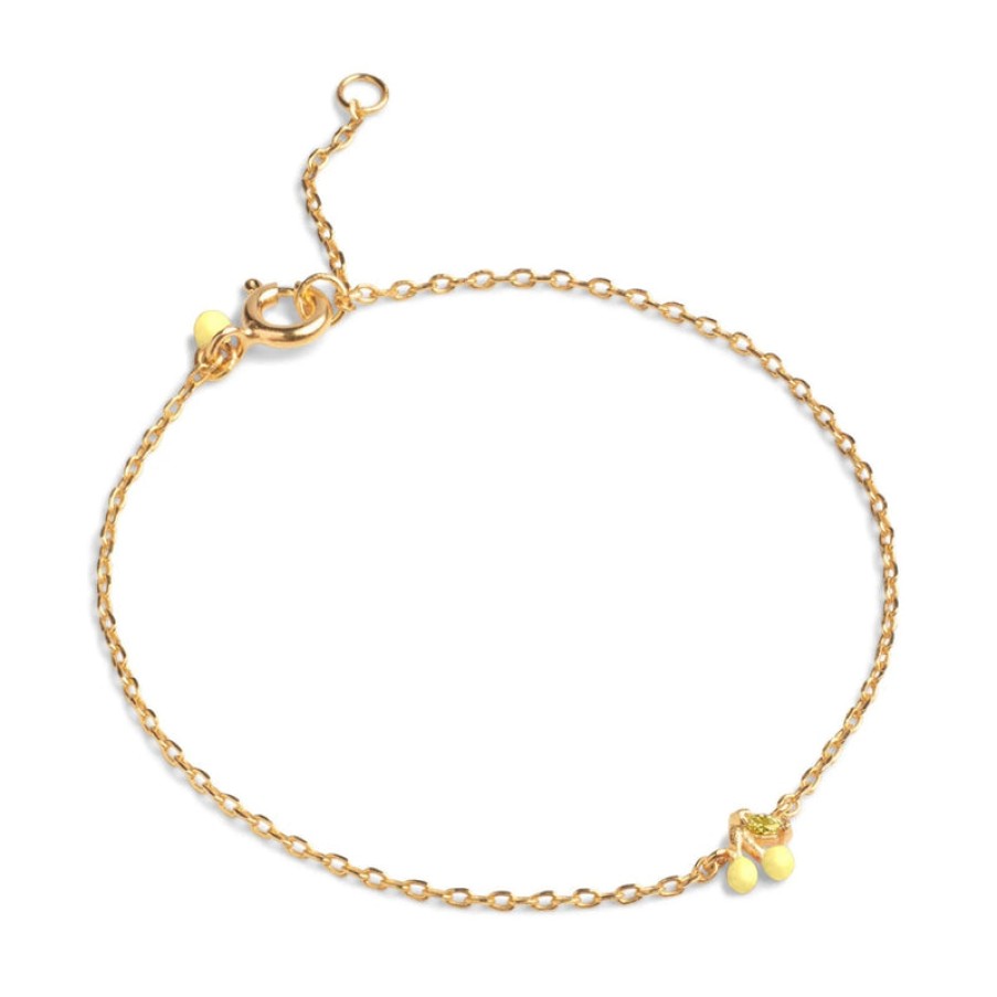 ENAMEL COPENHAGEN Cherry Bracelet In Light Yellow 18K Gold Plated Hot