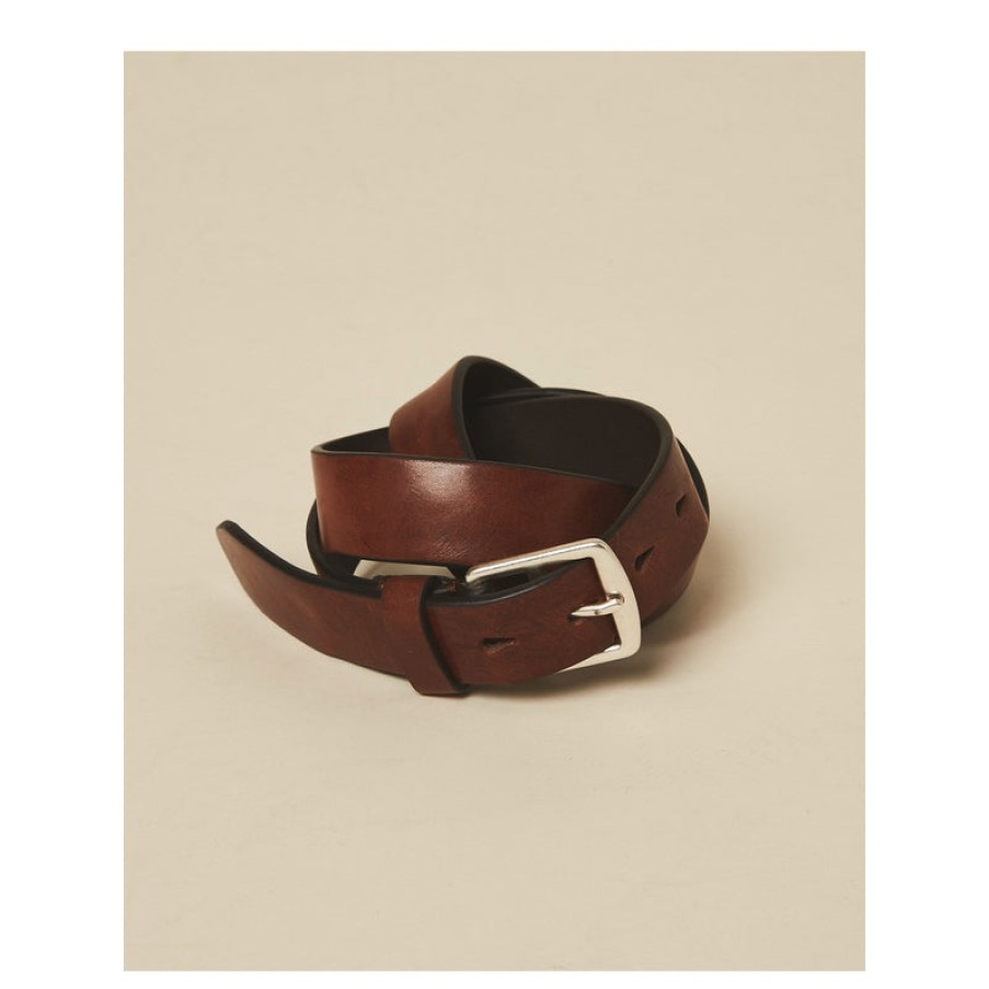 HARTFORD Austin Leather Belt In Dark Brown | Collen And Clare Online