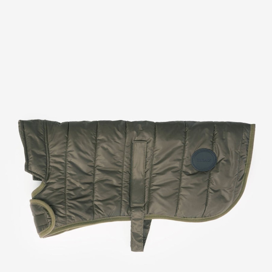 BARBOUR Baffle Quilted Dog Coat In Dark Olive | Collen & Clare New