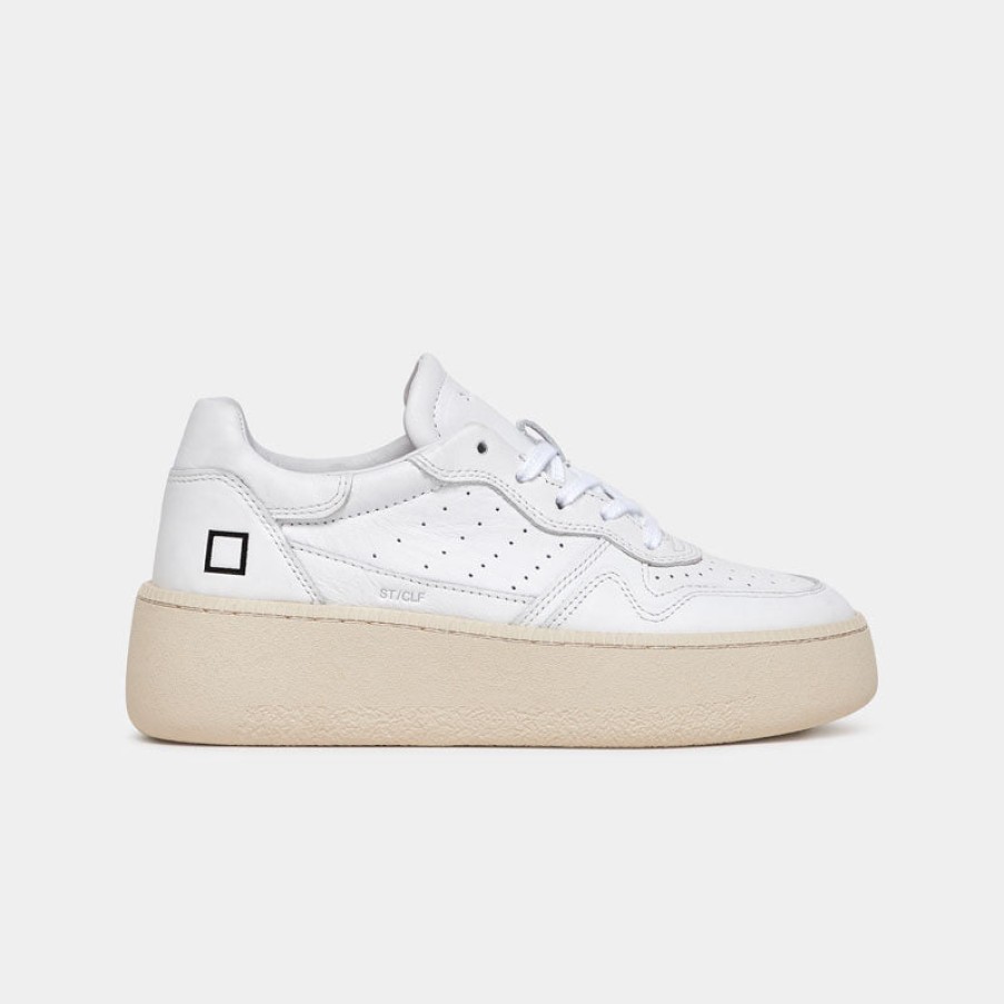 D.A.T.E Step Calf Sneaker In White Hot