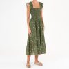 M.A.B.E Vivi Print Maxi Dress In Khaki Wholesale