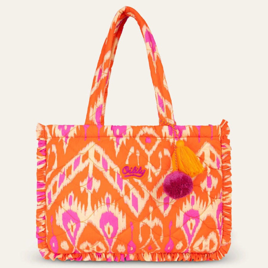 OILILY Shelbys Ikat Shopper Bag In Orange Clearance