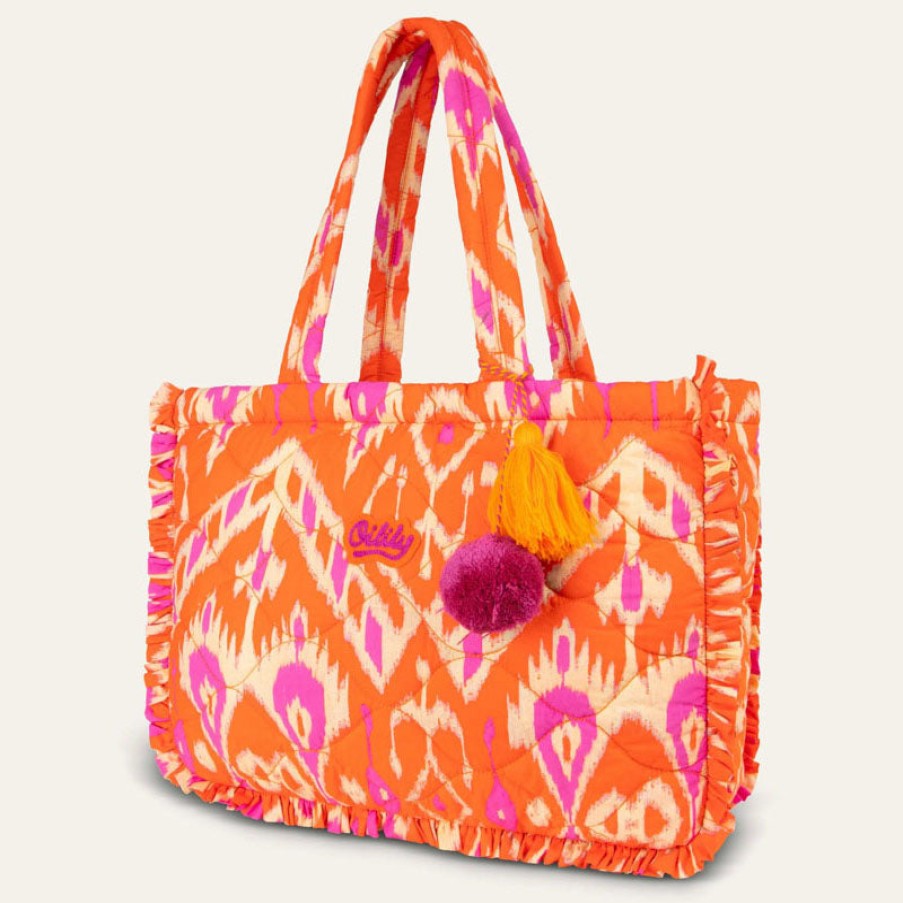 OILILY Shelbys Ikat Shopper Bag In Orange Clearance