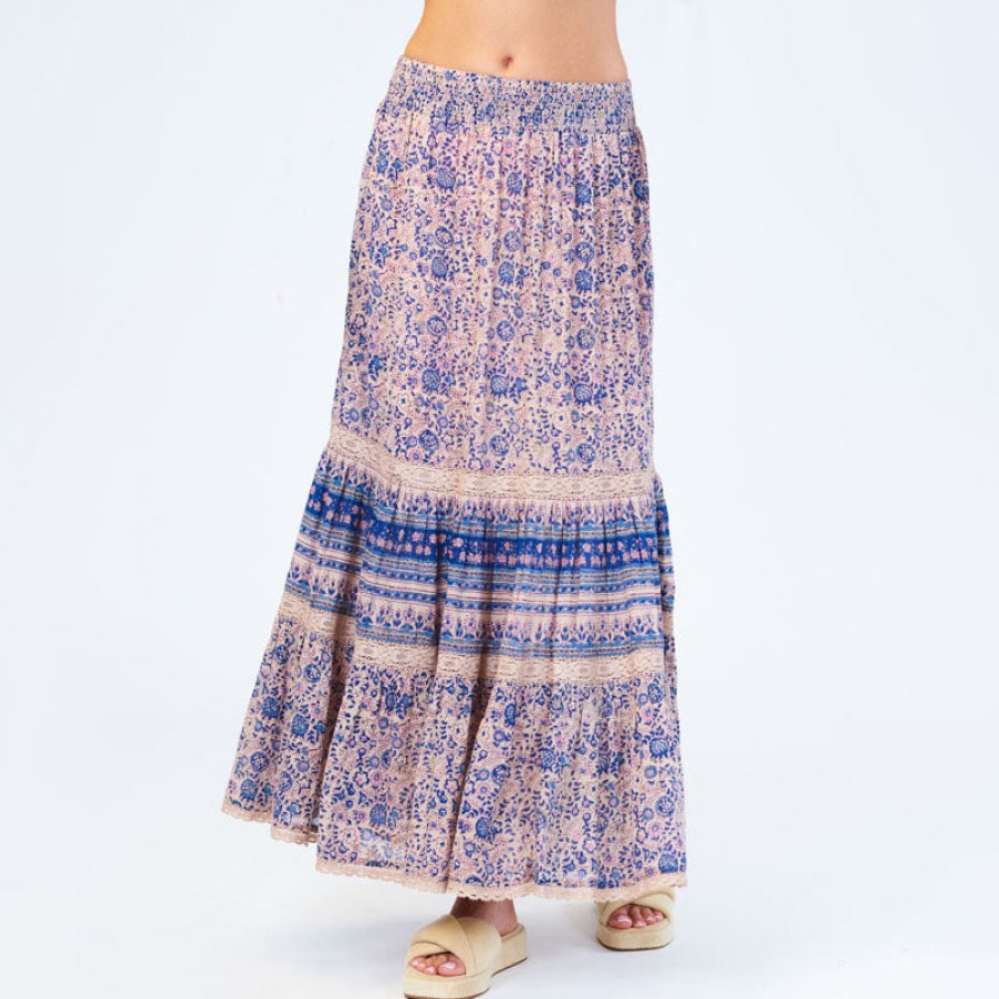 M.A.B.E Cass Print Maxi Skirt In Multi New