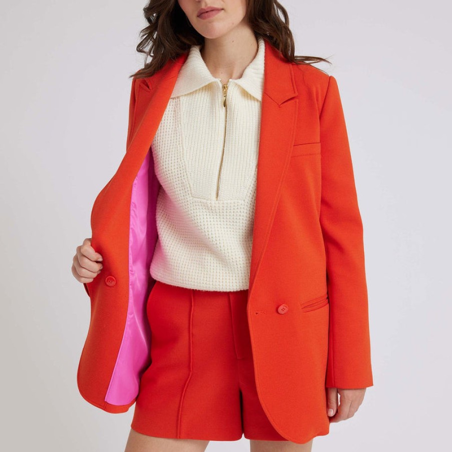 IDANO Karine Suit Jacket In Orange | Collen & Clare Clearance