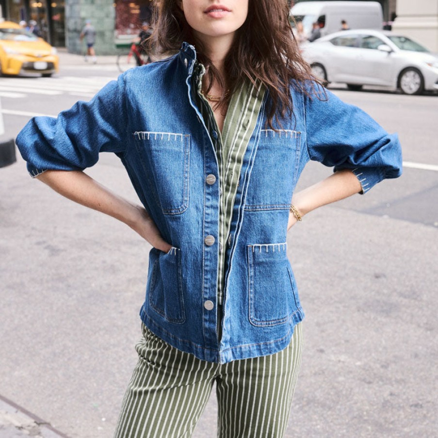 SEVENTY & MOCHI Pablo Denim Jacket In Vintage Americana Hot