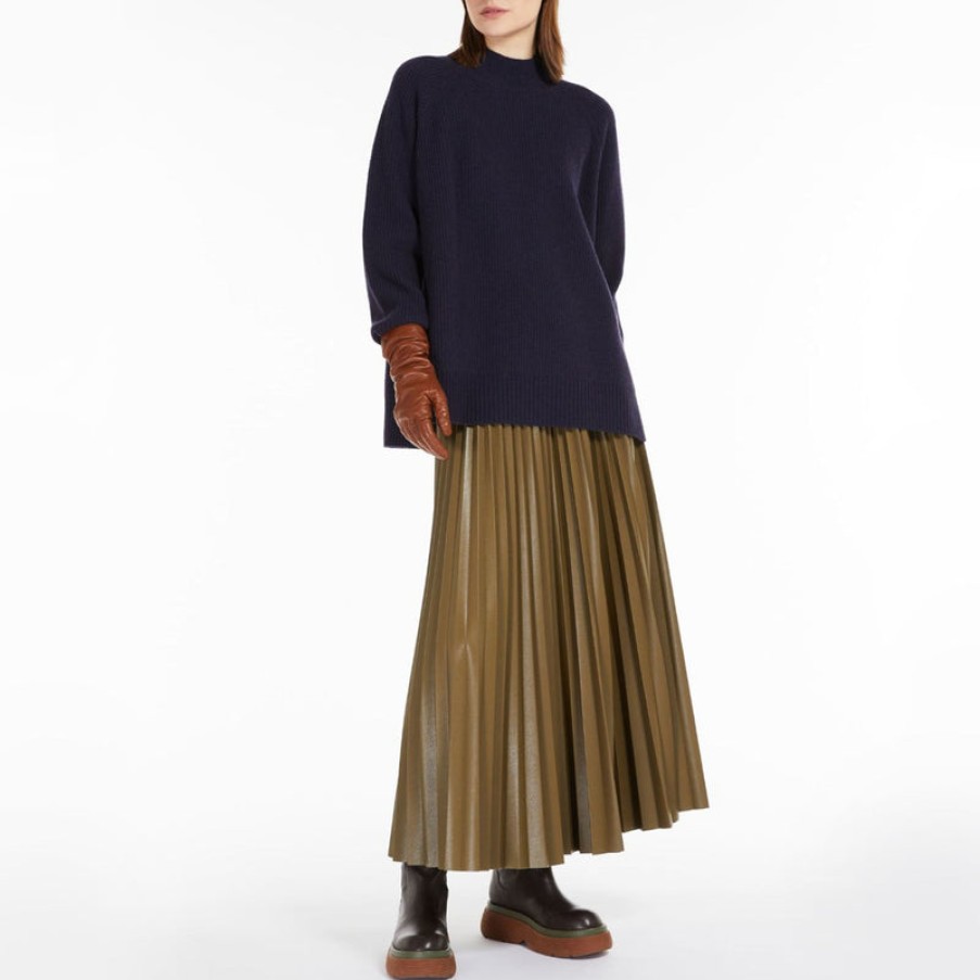 WEEKEND MAXMARA Newport Pleated Skirt In Khaki | Collen & Clare Online