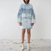 STELLA NOVA Denim Jacket With Fringes In Soft Sky Online