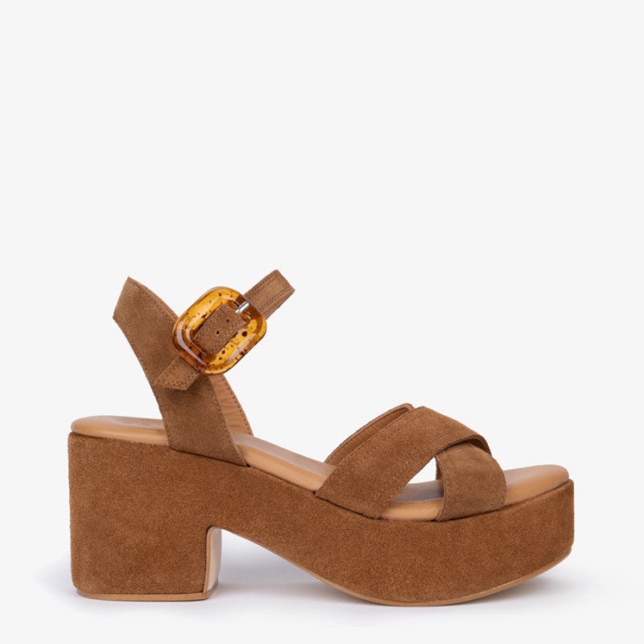 PENELOPE CHILVERS Bella Suede Sandal In Peat Online